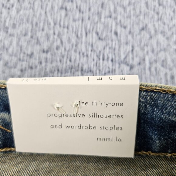 mnml Jeans Mens 31 Blue Skinny Fit Distressed X146 Stretch Denim - Picture 4 of 16